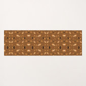 Brown patterned fabric featuring a symmetrical  yogamat (Achterkant (horizontaal))