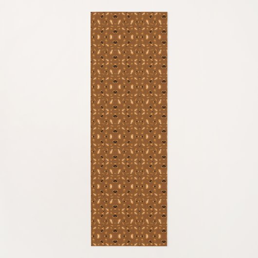 Brown patterned fabric featuring a symmetrical  yogamat (Voorkant)
