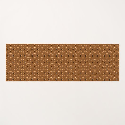 Brown patterned fabric featuring a symmetrical  yogamat (Voorkant (horizontaal))