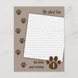 Brown Paw Birthday Kaart