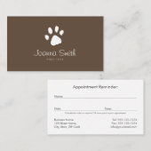 Brown Paw Hond Wandelen Huisdier Zittende Dierenar Afsprakenkaartje (Voorkant / Achterkant)