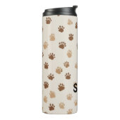 Brown Paw Pattern Thermal Tumbler Thermosbeker (Gedraaid links)