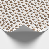 Brown Paw Print Pattern - Cute Pet Lover Design Cadeaupapier (Hoek)