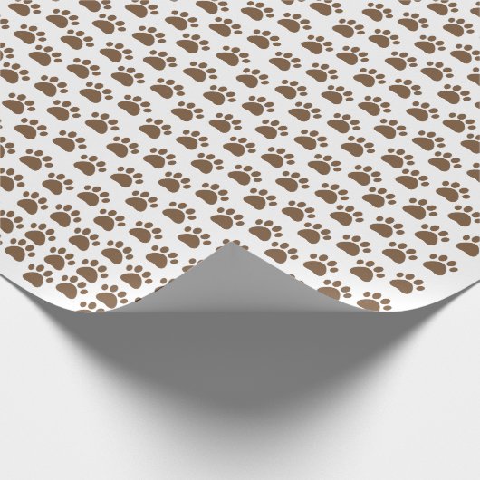 Brown Paw Print Pattern - Cute Pet Lover Design Cadeaupapier (Hoek)
