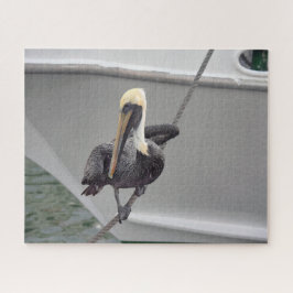 Brown Pelican Balancing on a Rope, Florida Puzzle Legpuzzel