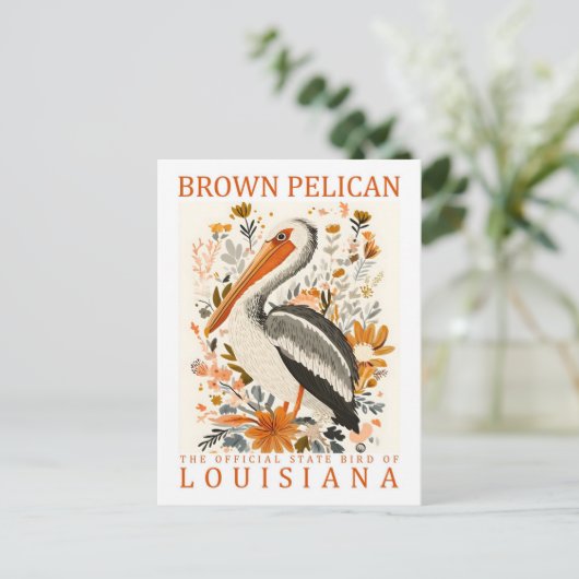 Brown Pelican Bird of Louisiana Verenigde Staten R Briefkaart (Staand voorkant)