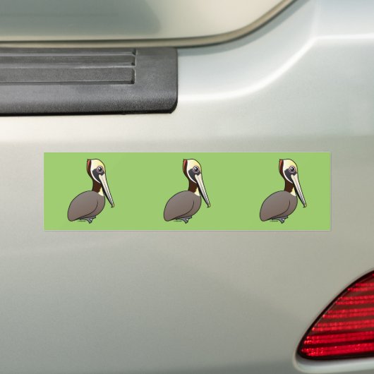 Brown Pelican Bumpersticker (Op auto)