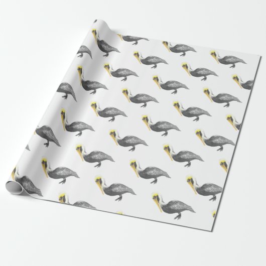 Brown Pelican Cadeaupapier (Uitgerold)