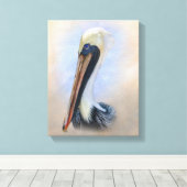 Brown Pelican Canvas Afdruk (Insitu (Houten vloer))