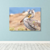 Brown Pelican Canvas Afdruk (Insitu (Houten vloer))