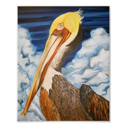 Brown Pelican Foto Afdruk (Voorkant)