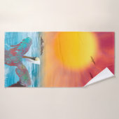 Brown Pelican ISLAND SUNSET Badhanddoek (Badhanddoek)