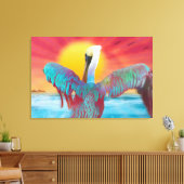 Brown Pelican ISLAND SUNSET Canvas Afdruk (Insitu (Woonkamer))