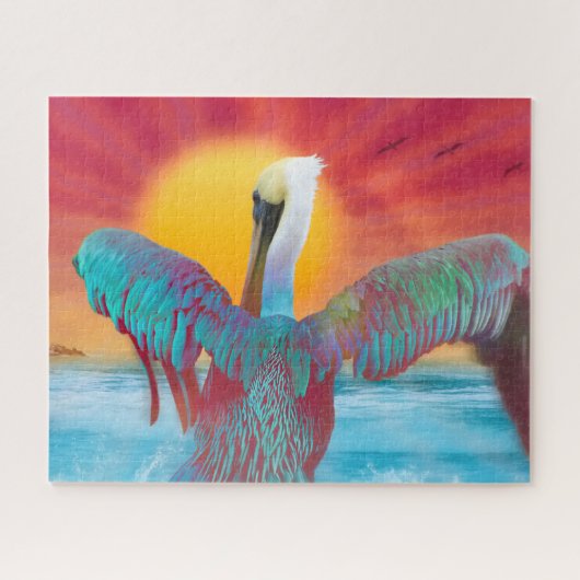 Brown Pelican ISLAND SUNSET Legpuzzel (Horizontaal)
