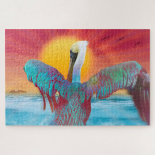 Brown Pelican ISLAND SUNSET Legpuzzel
