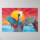 Brown Pelican ISLAND SUNSET Poster (Voorkant)