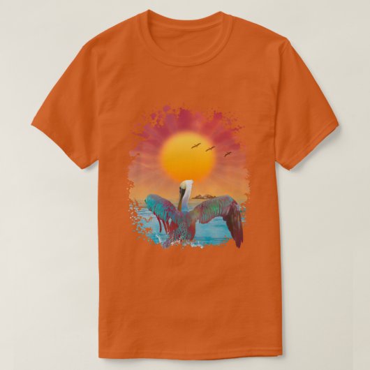Brown Pelican ISLAND SUNSET T-shirt (Design voorkant)