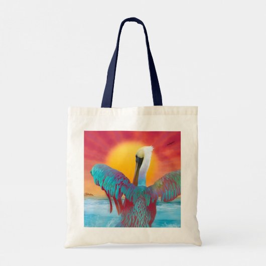 Brown Pelican ISLAND SUNSET Tote Bag (Achterkant)