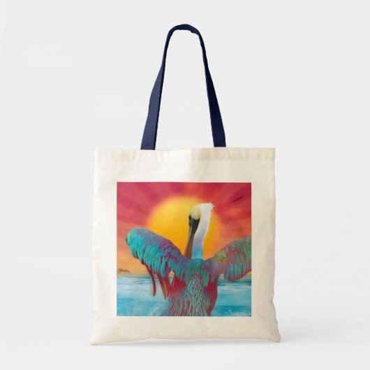 Brown Pelican ISLAND SUNSET Tote Bag (Voorkant)