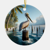 Brown Pelican Keepsake Keramisch Ornament (Voorkant)