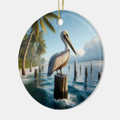 Brown Pelican Keepsake Keramisch Ornament (Links)