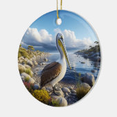 Brown Pelican Keepsake Keramisch Ornament (Links)