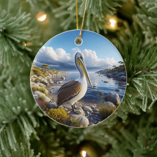 Brown Pelican Keepsake Keramisch Ornament