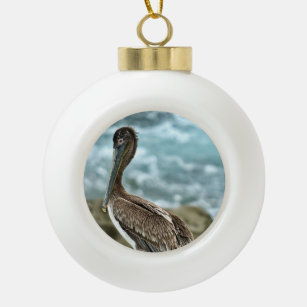 Brown Pelican Keramische Bal Ornament