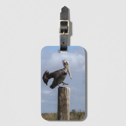 Brown Pelican Puzzle Bagagelabel (Voorkant (verticaal))