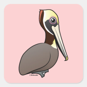 Brown Pelican Vierkante Sticker