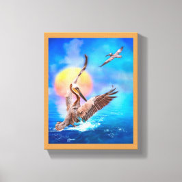 Brown Pelicans SUN KISSED ISLAND Canvas Afdruk