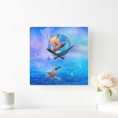 Brown Pelicans SUN KISSED ISLAND Vierkante Klok (Huis)