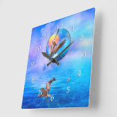 Brown Pelicans SUN KISSED ISLAND Vierkante Klok (Hoek)