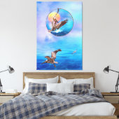 Brown Pelicans SUN KISSED PELICAN ISLAND Canvas Afdruk (Insitu (Slaapkamer))