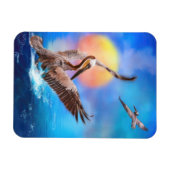 Brown Pelicans SUN KISSED PELICAN ISLAND Magneet (Horizontaal)