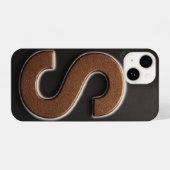 “Brown Phone Cover with Bold Black S Trendy iPhone Hoesje (Achterkant horizontaal)