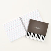  Brown Piano Music-toetsenbord op maat Notitieboek (Binnen)