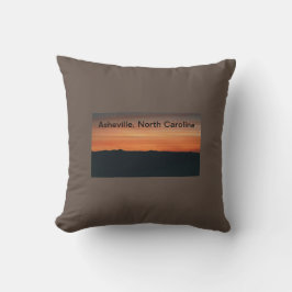 Brown Pillow met Asheville, NC Sunset Photo Kussen