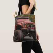 Brown Pimped Sports Utility Vehicle on a Tote Bag (Dichtbij)