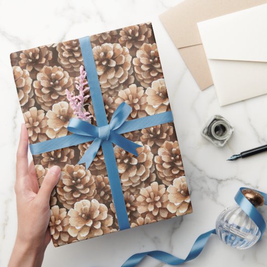 Brown Pine Cones Birthday Cadeaupapier (Geschenken)