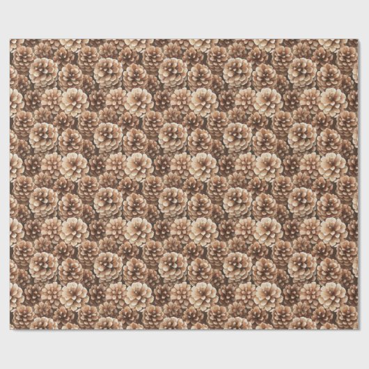 Brown Pine Cones Birthday Cadeaupapier (Vlak)