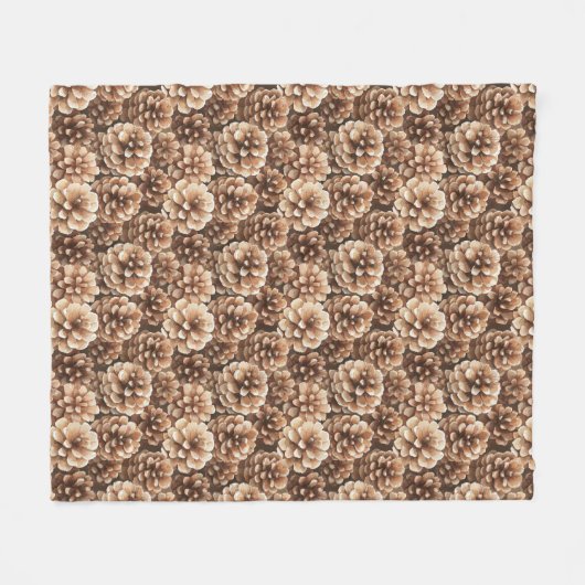 Brown Pine Cones Nature Birthday Fleece Deken (Voorkant (Horizontaal))