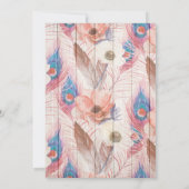 Brown Pink Boho Floral and Rustic Wood Trunk Party Kaart (Achterkant)