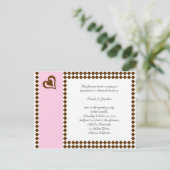 Brown Pink Invitation Reply Post Kaart (Staand voorkant)