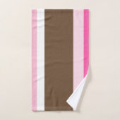 Brown & Pink White Stripe Bathroom Towel Sets  Bad Handdoek (Handdoek)