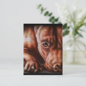 Brown pitbull face drawing of pet portrait dog briefkaart (Staand voorkant)