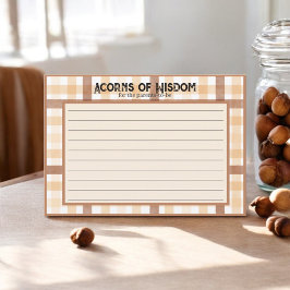 Brown Plaid Acorn Ouder Tips Activiteit Kaarten