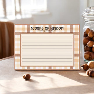 Brown Plaid Acorn Ouder Tips Activiteit Kaarten