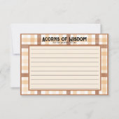 Brown Plaid Acorn Ouder Tips Activiteit Kaarten (Voorkant)