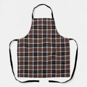 Brown Plaid All-Over Print Apron Schort (Voorkant)